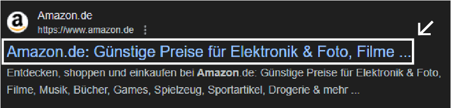 Google Suche Ergebnis Titel